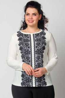 Блуза "СКС" 3752 (Молочный/черный)